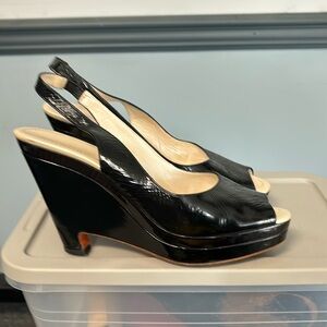 Jil Sander slingback wedge